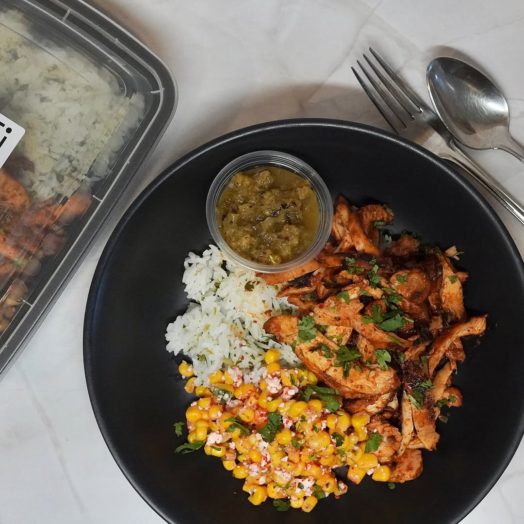 Al pastor bowl with fresh toppings